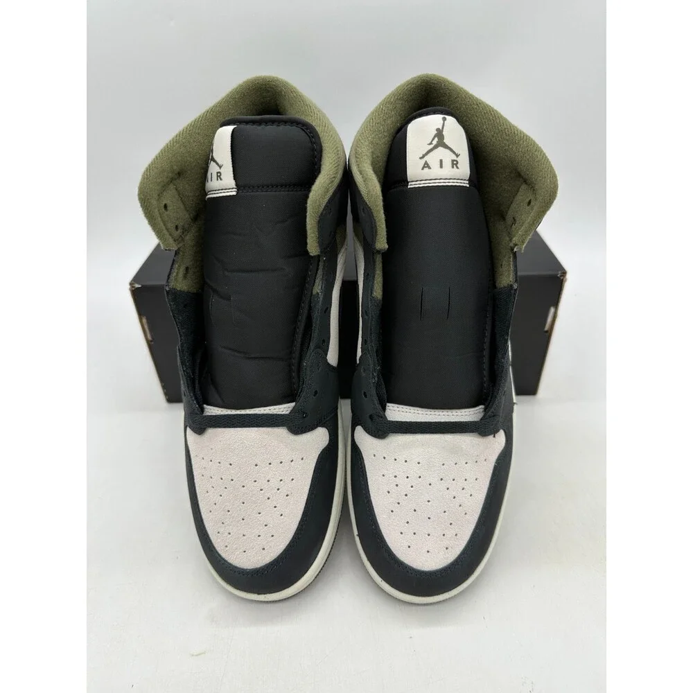 Air Jordan 1 Mid SE Men's Size 11 Black Green Suede Athletic Shoes HV4091 102